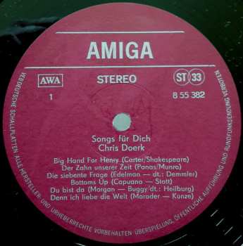 LP Chris Doerk: Songs Für Dich (75) 322417