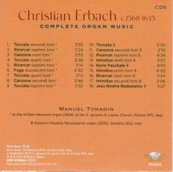 9CD/Box Set Christian Erbach: Complete Organ Music 528565