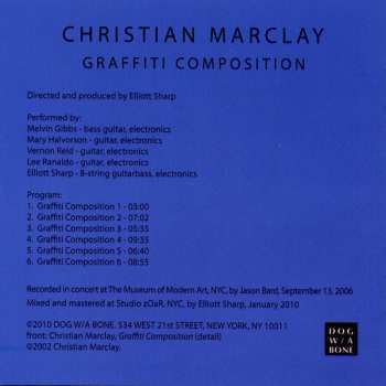 CD Christian Marclay: Graffiti Composition