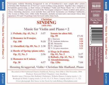 CD Christian Sinding: Music For Violin And Piano • 2 326068