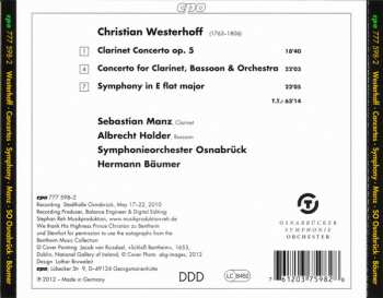 CD Christian Wilhelm Westerhoff: Symphony ∙ Clarinet Concerto ∙ Double Concerto 277372
