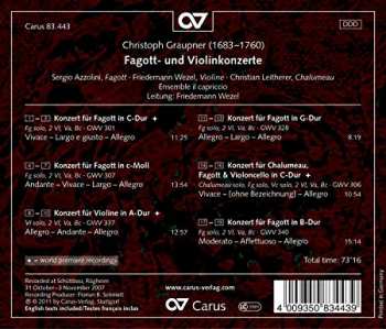 CD Christoph Graupner: Fagott- Und Violinkonzerte 312231