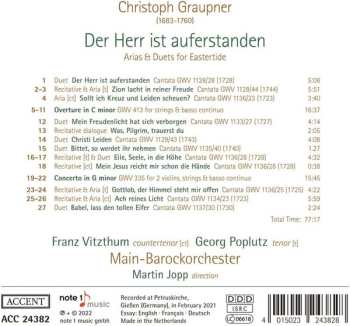 CD Christoph Graupner: Der Herr Ist Auferstanden - Arien & Duette Zur Osterzeit 475716