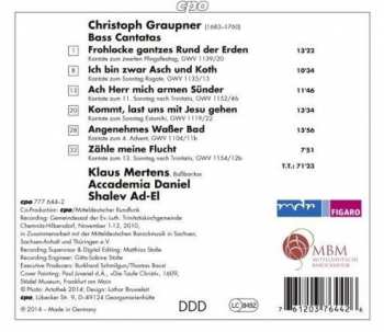 CD Christoph Graupner: Frohlocke Gantzes Rund Der Erden (Bass Cantatas) 190089
