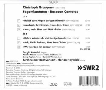 2CD Christoph Graupner: Jauchzet, Ihr Himmel, Freue Dich, Erde - Bassoon Cantatas 190636