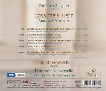 CD Christoph Graupner: Lass Mein Herz: Cantatas & Ouvertures 116164
