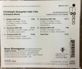 CD Christoph Graupner: Orchestral Works: Overtures, Sinfonias, Concerto 316922