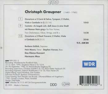 CD Christoph Graupner: Two Overtures • Cantata 193135