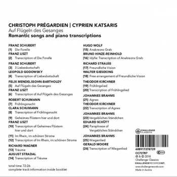 CD Christoph Prégardien: Auf Flügeln Des Gesanges: Romantic Songs And Piano Transcriptions 102100