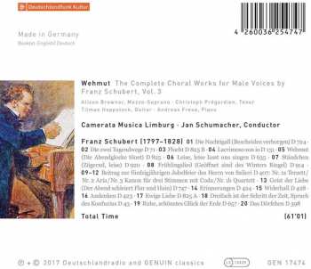 CD Christoph Prégardien: Wehmut: The Complete Choral Works For Male Voices By Franz Schubert, Vol. 4 294339