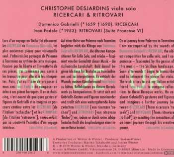 CD Christophe Desjardins: Ricercari & Ritrovari 333158