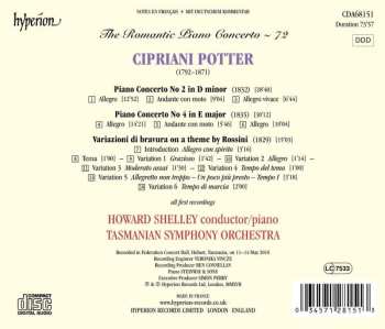 CD Cipriani Potter: Piano Concerto No. 2 In D Minor; Piano Concerto No. 4 In E Major; Variazioni di Bravura On A Theme By Rossini 324906