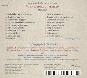 CD Cipriano De Rore: Vieni, Dolce Imeneo - Madrigali 320390