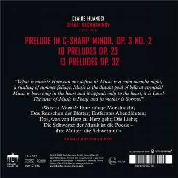 CD Claire Huangci: The Rachmaninov Preludes 284636