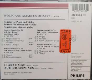 CD Clara Haskil: 4 Sonaten Für Klavier Und Violine KV 301/304/376 & 378 = 4 Sonatas For Piano And Violin 44630