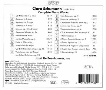 3CD Clara Schumann: Complete Piano Works 112782