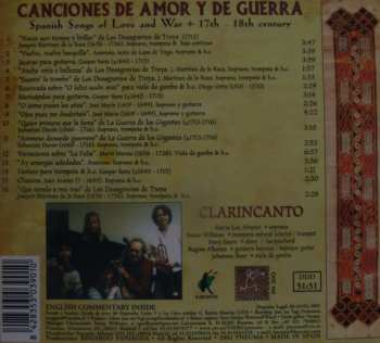 CD Clarincanto: Canciones De Amor Y De Guerra - Spanish Songs Of Love And War - 17th 18th Century 256388