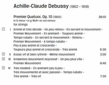 CD Claude Debussy: String Quartet - Piano Trio - Deux Dances - Rêverie  288592