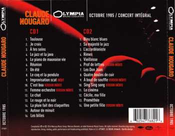 2CD Claude Nougaro: Octobre 1985 Concert Intégral 401108