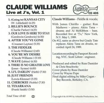 CD Claude Williams: Live At J's - Part 1 493743