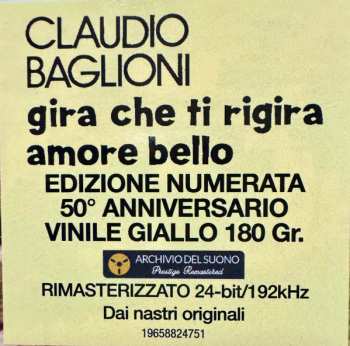 LP Claudio Baglioni: Gira Che Ti Rigira Amore Bello CLR | LTD | NUM