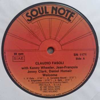LP Claudio Fasoli: Welcome 86083
