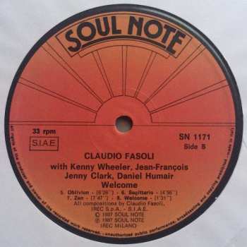 LP Claudio Fasoli: Welcome 86083