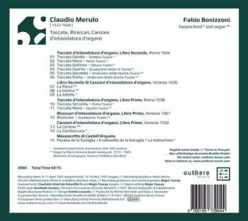 CD Claudio Merulo: Toccate, Ricercari, Canzoni D'Intavolatura D'Organo 118732