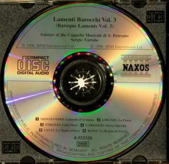 CD Claudio Monteverdi: Lamenti Barocchi Vol. 3 (Baroque Laments Vol. 3) 312161