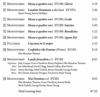 CD Claudio Monteverdi: Messa A Quattro Voci Et Salmi Of 1650 Volume II 316144