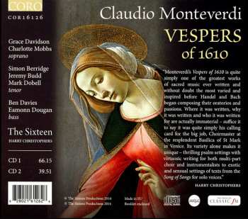 2CD Claudio Monteverdi: Vespers Of 1610 332295