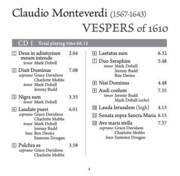 2CD Claudio Monteverdi: Vespers Of 1610 332295
