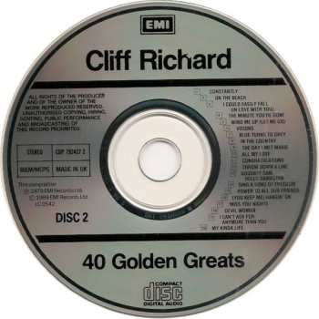 2CD Cliff Richard: 40 Golden Greats 221553