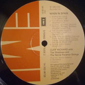 LP Cliff Richard & The Shadows: When In Spain