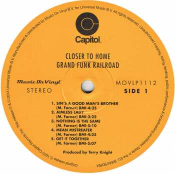 LP Grand Funk Railroad: Closer To Home 7298