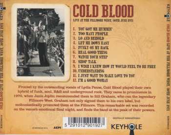 CD Cold Blood: Live At The Fillmore West, 30th June 1971 513543