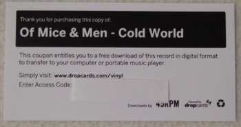 LP Of Mice & Men: Cold World LTD | CLR 7413