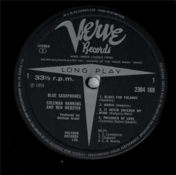 LP Coleman Hawkins: Blue Saxophones LTD | CLR 539422