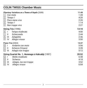 CD Hiroaki Takenouchi: Colin Twigg: Chamber Music