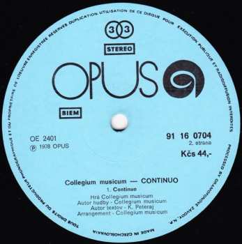 LP Collegium Musicum: Continuo 442906