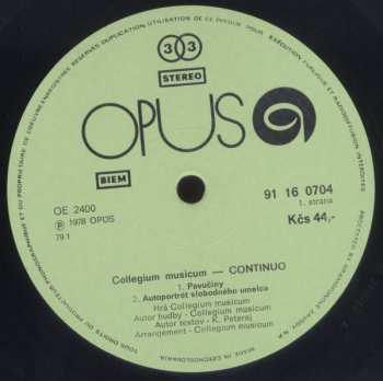 LP Collegium Musicum: Continuo 42489