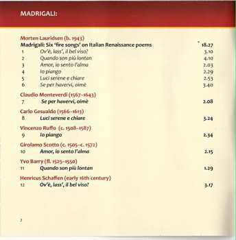 CD Con Anima Chamber Choir: Madrigali: Fire & Roses 379217
