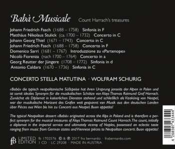 CD Concerto Stella Matutina: Babà Musicale (Count Harrach's Treasures) 324280