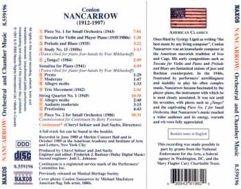 CD Conlon Nancarrow: Pieces Nos. 1 And 2 For Small Orchestra / ¿Tango? / String Quartet No. 1 117727
