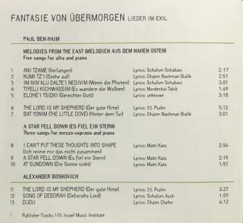 CD Constance Heller: Fantasie Von Übermorgen. Lieder Im Exil 319936