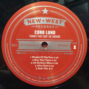 LP Corb Lund: Things That Can't Be Undone 66852
