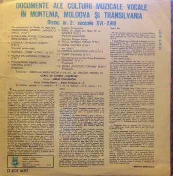LP Corul Madrigal: Documente Ale Culturii Muzicale Vocale În Muntenia Moldova Si Transilvanià Discul Nr. 2 Secole XVI-XVIII BÍLÝ ŠTÍTEK 117468