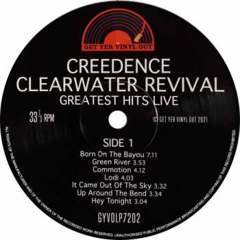 LP Creedence Clearwater Revival: Creedence Clearwater Revival Greatest Hits Live CLR 430226