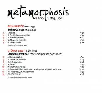CD Cuarteto Casals: Metamorphosis 272910
