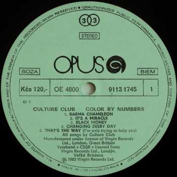 LP Culture Club: Colour By Numbers 50078